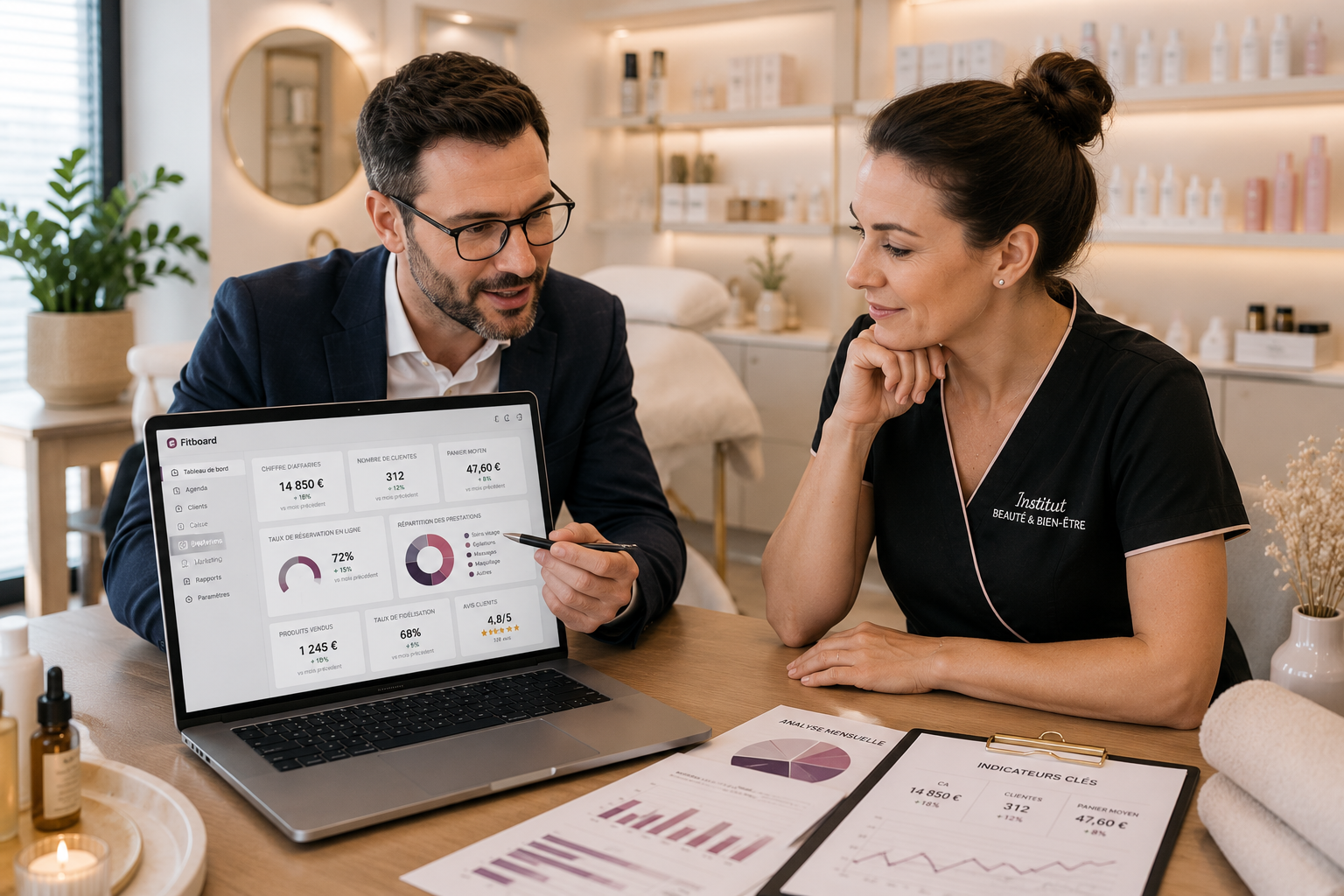 Accompagnement digital et coaching pour salons de coiffure et instituts de beauté avec Fitboard